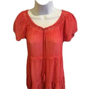 True Craft Dress Crimson Red Tassels Size X Small Cottagecore New with tags